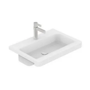 Integrity Semi-Recessed Basin 400mm X 550mm X 125mm Gloss | Made From Solid Surface In White/Gloss White | 6L to Rim By ADP by ADP, a Basins for sale on Style Sourcebook