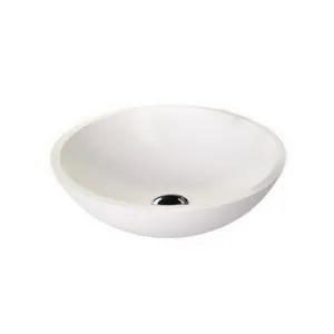 Karma Above Counter Basin 405mm X 405mm X 140mm Gloss | Made From Solid Surface In White/Gloss White | 6L to Rim By ADP by ADP, a Basins for sale on Style Sourcebook