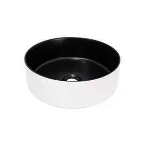 Margot Duo Above Counter Basin 360mm X 360mm X 130mm Matte Black Inside/Matte Outside | Made From Ceramic In White/Black | 9L to Rim By ADP by ADP, a Basins for sale on Style Sourcebook