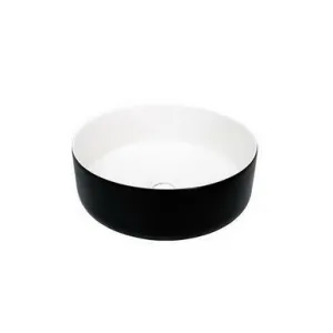 Margot Duo Above Counter Basin 360mm X 360mm X 130mm Matte Inside/Matte Black Outside | Made From Ceramic In White/Black | 9L to Rim By ADP by ADP, a Basins for sale on Style Sourcebook