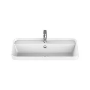 Miya Above Counter Semi-Inset Basin 550mm X 390mm X 143mm Gloss | Made From Solid Surface In White/Gloss White | 6L to Overflow By ADP by ADP, a Basins for sale on Style Sourcebook