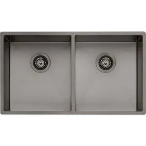 Spectra Double Bowl Sink 780mm Nth | Made From Stainless Steel In Gunmetal | 29L/29L By Oliveri by Oliveri, a Kitchen Sinks for sale on Style Sourcebook