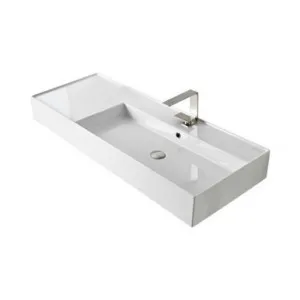Teorema Wall Basin 1210mm X 460mm X 160mm Right Offset Bowl Gloss | Made From Ceramic In White/Gloss White | 5.5L to Overflow By ADP by ADP, a Basins for sale on Style Sourcebook
