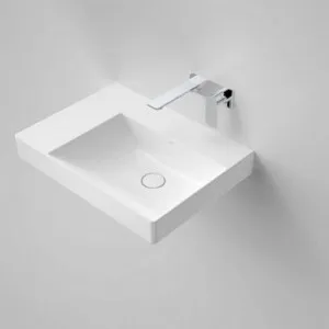 Urbane II Left Hand Shelf Wall Basin 600mm X 440mm X 187mm No Tap Hole No Overflow | Made From Ceramic In White | 9.5L By Caroma by Caroma, a Basins for sale on Style Sourcebook