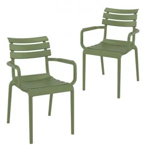 Set of 2 - Keller Indoor / Outdoor Dining Armchair - Olive Green by Interior Secrets - AfterPay Available by Interior Secrets, a Outdoor Chairs for sale on Style Sourcebook