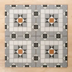 Alicante Derby Matt Cushioned Edge Porcelain Tile 316x316mm by The Blue Space, a Patterned Tiles for sale on Style Sourcebook