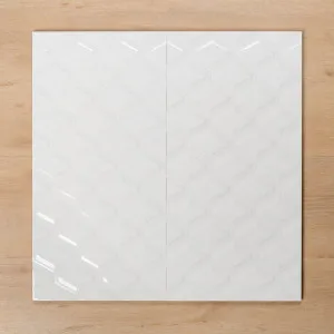 Hotham Diamond Embossed White Gloss Rectified Ceramic Tile 300x600mm by The Blue Space, a Ceramic Tiles for sale on Style Sourcebook