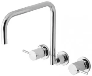 Vivid Pin Lever Wall Sink Set Squareline Spout 3Star | Made From Brass In Chrome Finish By Phoenix by PHOENIX, a Bathroom Taps & Mixers for sale on Style Sourcebook