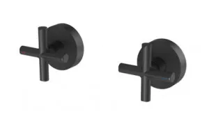 Vivid Slimline Plus Wall Taps (Top Assemblies) Ceramic Disc 3/4 Turn (Pair) In Matte Black By Phoenix by PHOENIX, a Bathroom Taps & Mixers for sale on Style Sourcebook