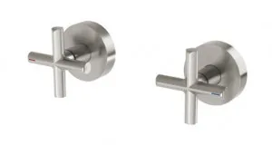 Vivid Slimline Plus Wall Taps (Top Assemblies) Ceramic Disc 3/4 Turn (15mm Extended Spindles) (Pair) In Brushed Nickel By Phoenix by PHOENIX, a Bathroom Taps & Mixers for sale on Style Sourcebook