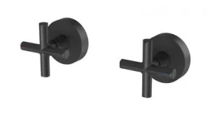 Vivid Slimline Plus Wall Taps (Top Assemblies) Ceramic Disc 3/4 Turn (15mm Extended Spindles) (Pair) In Matte Black By Phoenix by PHOENIX, a Bathroom Taps & Mixers for sale on Style Sourcebook