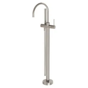 Vivid Slimline Floor Mounted Bath Mixer With Hand Shower 3Star In Brushed Nickel By Phoenix by PHOENIX, a Bathroom Taps & Mixers for sale on Style Sourcebook