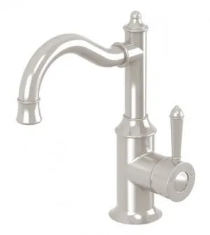 Nostalgia Hob Basin Mixer 160mm Shepherds Crook 4Star In Brushed Nickel By Phoenix by PHOENIX, a Bathroom Taps & Mixers for sale on Style Sourcebook