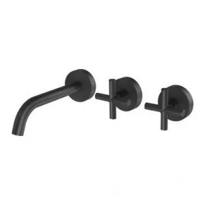 Vivid Slimline Plus Wall Bath Or Basin Set 180mm Outlet 5Star In Matte Black By Phoenix by PHOENIX, a Bathroom Taps & Mixers for sale on Style Sourcebook