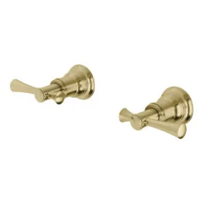 Cromford Wall Taps (Top Assemblies) 15mm Extended Spindles Brushed (Pair) In Gold By Phoenix by PHOENIX, a Bathroom Taps & Mixers for sale on Style Sourcebook