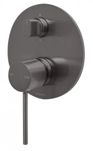 Vivid Slimline Switchmix Wall Bath & Shower Diverter Mixer Fit-Off Kit In Brushed Carbon By Phoenix by PHOENIX, a Bathroom Taps & Mixers for sale on Style Sourcebook