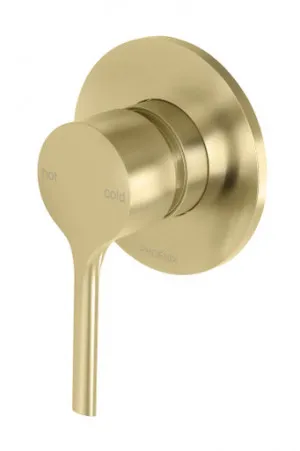 Vivid Slimline Oval Switchmix Wall Bath Or Shower Mixer Fit-Off Kit Brushed In Gold By Phoenix by PHOENIX, a Bathroom Taps & Mixers for sale on Style Sourcebook