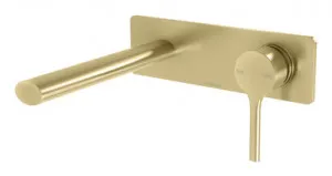 Vivid Slimline Oval Switchmix Wall Bath Or Basin Mixer Set (180mm Spout) Fit-Off Kit Brushed In Gold By Phoenix by PHOENIX, a Bathroom Taps & Mixers for sale on Style Sourcebook