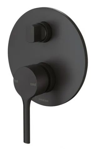 Vivid Slimline Oval Switchmix Wall Bath & Shower Diverter Mixer Fit-Off Kit In Matte Black By Phoenix by PHOENIX, a Bathroom Taps & Mixers for sale on Style Sourcebook