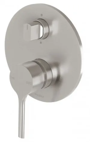 Vivid Slimline Oval Switchmix Wall Bath & Shower Diverter Mixer Fit-Off Kit In Brushed Nickel By Phoenix by PHOENIX, a Bathroom Taps & Mixers for sale on Style Sourcebook