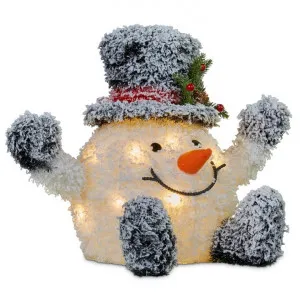 Snowy Christmas LED Light Up Snowball Man Ornament, Type A by Swishmas, a Decor for sale on Style Sourcebook