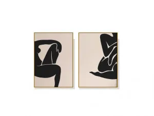 Set of 2 Female Figure Wall Art Canvas 3 sizes available 70cm x 50cm by Luxe Mirrors, a Artwork & Wall Decor for sale on Style Sourcebook