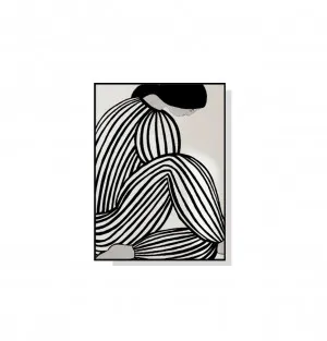 Black Stripes Modern Woman Wall Art Canvas 4 sizes available 70cm x 50cm by Luxe Mirrors, a Artwork & Wall Decor for sale on Style Sourcebook