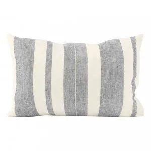 Lido Feather Fill Cushion 40x60cm in White/Navy by OzDesignFurniture, a Cushions, Decorative Pillows for sale on Style Sourcebook