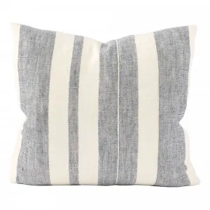Lido Feather Fill Cushion 50x50cm in White/Navy by OzDesignFurniture, a Cushions, Decorative Pillows for sale on Style Sourcebook