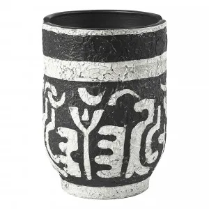 Tribal Vase 25x37cm in Black/White by OzDesignFurniture, a Vases & Jars for sale on Style Sourcebook