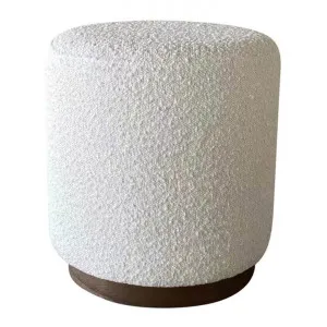 Senora Boucle Fabric Round Ottoman Stool, Ivory by j.elliot HOME, a Ottomans for sale on Style Sourcebook