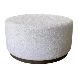 Senora Boucle Fabric Round Ottoman, Ivory by j.elliot HOME, a Ottomans for sale on Style Sourcebook
