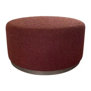 Senora Boucle Fabric Round Ottoman, Rust by j.elliot HOME, a Ottomans for sale on Style Sourcebook