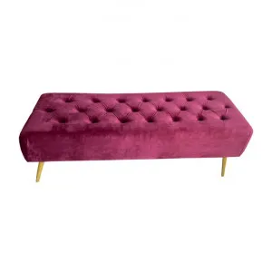 Roxanne Velvet Fabric Ottoman Bench, Magenta by j.elliot HOME, a Ottomans for sale on Style Sourcebook