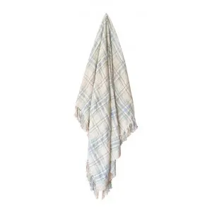 Rhiannon Cotton Throw, 130x160cm, Green / Blue / Cream by j.elliot HOME, a Throws for sale on Style Sourcebook