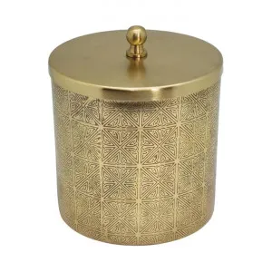 Carmella Iron Lidded Canister, Large, Gold by j.elliot HOME, a Vases & Jars for sale on Style Sourcebook