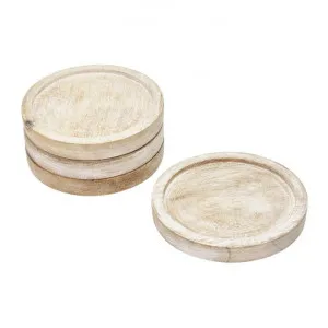 Brooks Timber 4 Piece Coaster Set, White Wash by j.elliot HOME, a Tableware for sale on Style Sourcebook