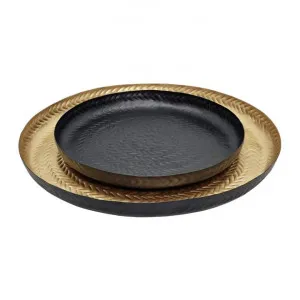 Gilda 2 Piece Metal Round Tray Set by A.Ross Living, a Trays for sale on Style Sourcebook