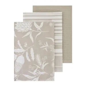 Bindi 3 Piece Cotton Tea Towel Set, Beige by j.elliot HOME, a Table Cloths & Runners for sale on Style Sourcebook