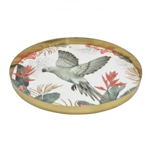 Tropical Paradise Iron Round Serving Tray, Large by j.elliot HOME, a Trays for sale on Style Sourcebook