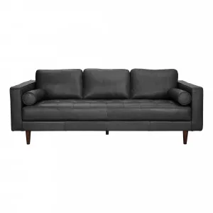 Kobe 3 Seater Sofa in Alpine Leather Black by OzDesignFurniture, a Sofas for sale on Style Sourcebook