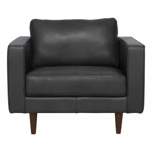 Kobe Armchair in Alpine Leather Black by OzDesignFurniture, a Sofas for sale on Style Sourcebook