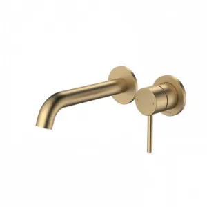 Liano II 175mm Wall Basin/Bath Mixer (2 X Round Cover Plates) Brushed 6Star | Made From Brass/Brushed Brass By Caroma by Caroma, a Bathroom Taps & Mixers for sale on Style Sourcebook