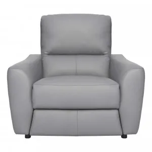 Portland Recliner Armchair in Leather Pewter by OzDesignFurniture, a Chairs for sale on Style Sourcebook