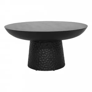 Braxton Round Coffee Table 85cm in Mangowood Black by OzDesignFurniture, a Coffee Table for sale on Style Sourcebook
