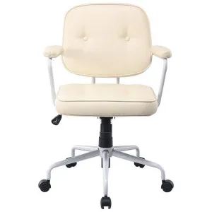 Louise Faux Leather Office Chair, Beige / White by Modish, a Chairs for sale on Style Sourcebook