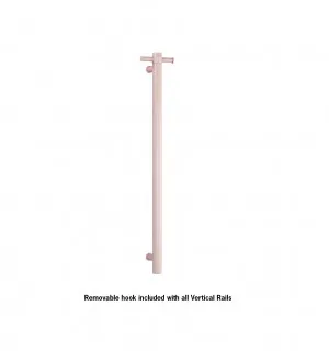 Straight Vertical Round Single Heated Towel Rail Pastel colours available Dusty Pink by Luxe Mirrors, a Towel Rails for sale on Style Sourcebook