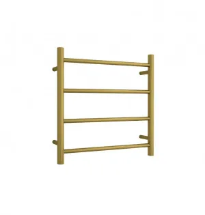 Brushed Gold Round Ladder Heated Towel Rail - 2 sizes available Hard Wired W550mm x H550mm by Luxe Mirrors, a Towel Rails for sale on Style Sourcebook