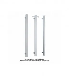 Square Vertical Single Bar Heated Towel Rail 90cm x 14.2 by Luxe Mirrors, a Towel Rails for sale on Style Sourcebook