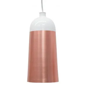 Clearance - Fontain Slim Pendant Lamp - Rose Gold - White by Interior Secrets - AfterPay Available by Interior Secrets, a Lamps for sale on Style Sourcebook